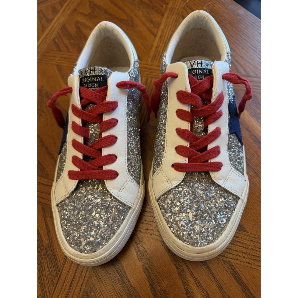 Vintage Havana Grande Silver Glitter Multi Casual Sneakers Women's Size 8.5